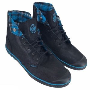 PALLADIUM Black Metallic Slim Snap Sneaker Boot